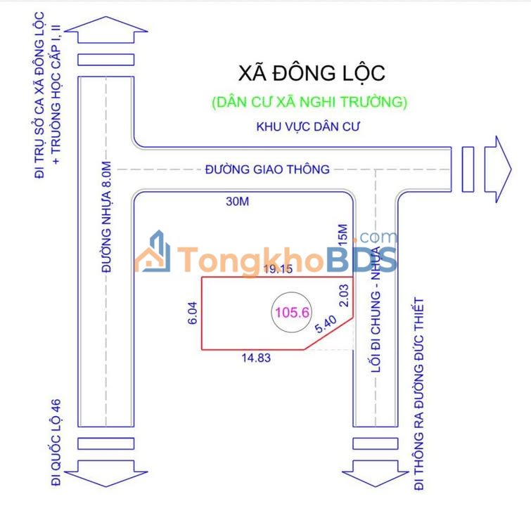 Đất Nền Nghi Lộc 105.6m² - Sổ Đỏ Rõ Ràng, Gần Trường Học