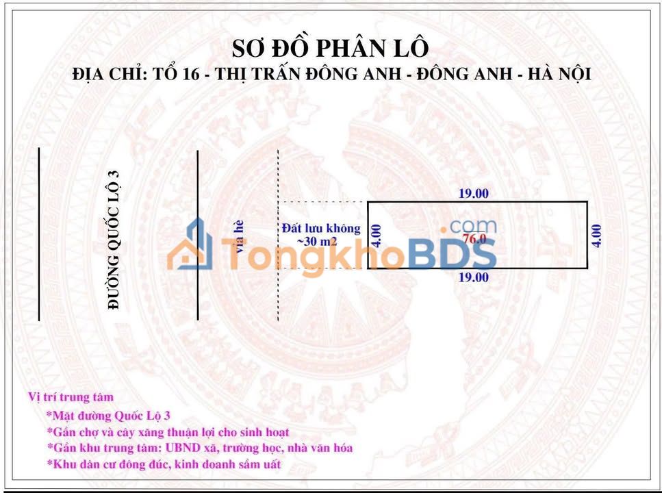 Bán Đất Mặt Tiền QL3 Đông Anh 76m² - Kinh Doanh Đắc Địa, Sổ Đỏ Sẵn Sàng