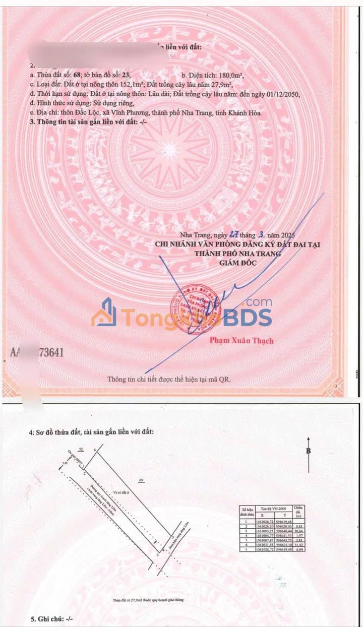 Bán Đất Vĩnh Phương Nha Trang 153m² - Sổ Đỏ Thổ Cư, Gần Cụm CN Đắc Lộc