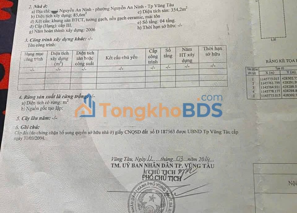 Nhà Mặt Tiền Nguyễn An Ninh, Vũng Tàu - 86.5m² - 5PN - 4 Tầng - 13.9 Tỷ