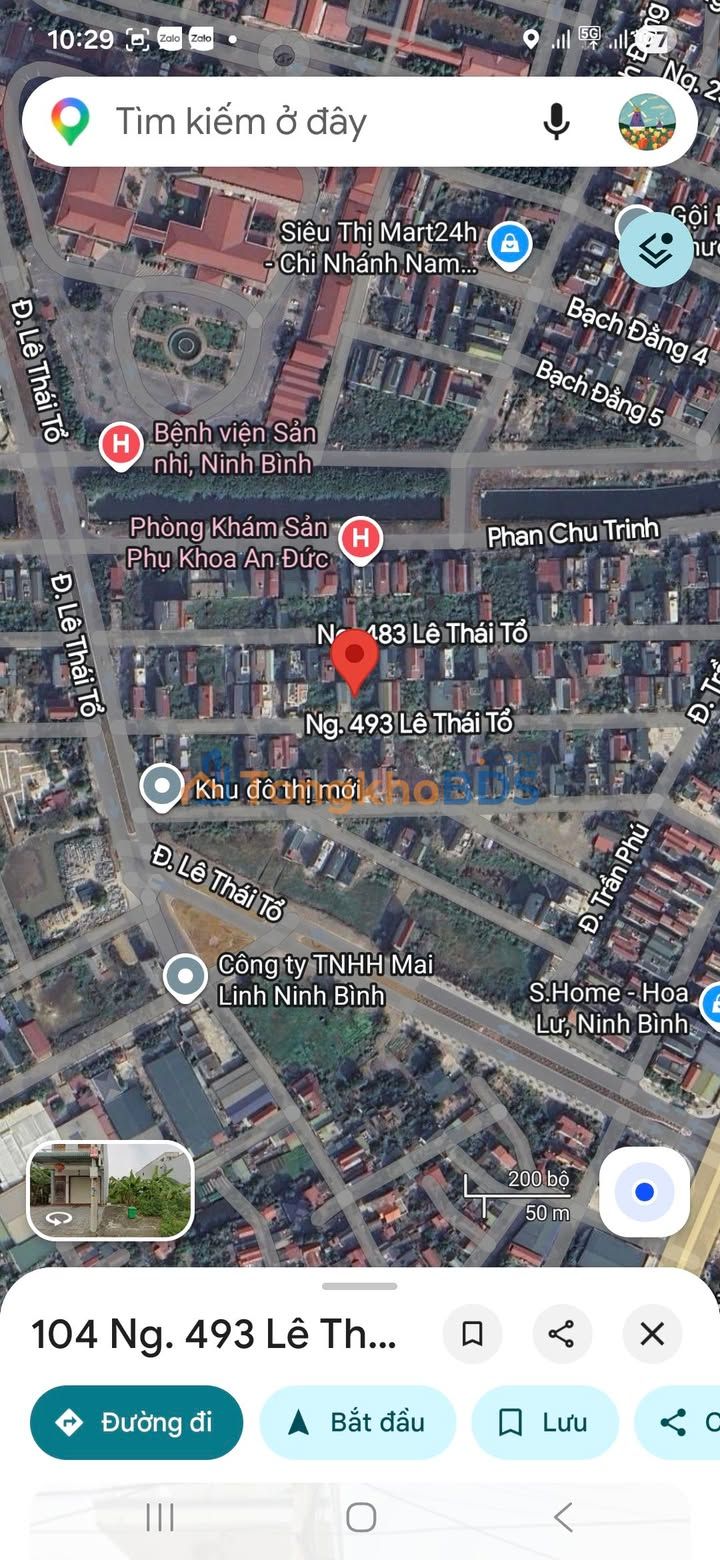 Bán đất 90m² Ngõ 493 Lê Thái Tổ, Hoa Lư, Ninh Bình - Hướng Nam