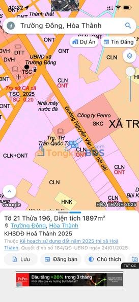 Bán Đất Vườn 1897m² Hoà Thành, Tây Ninh - Sổ Hồng Riêng, Giá Đầu Tư