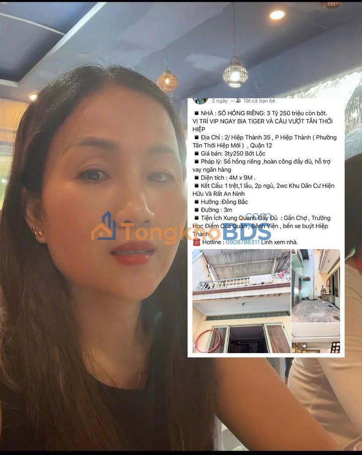 Nhà Sổ Hồng Riêng 3.25 Tỷ, 2 Lầu, Ngay P. Tân Thới Hiệp, Q12