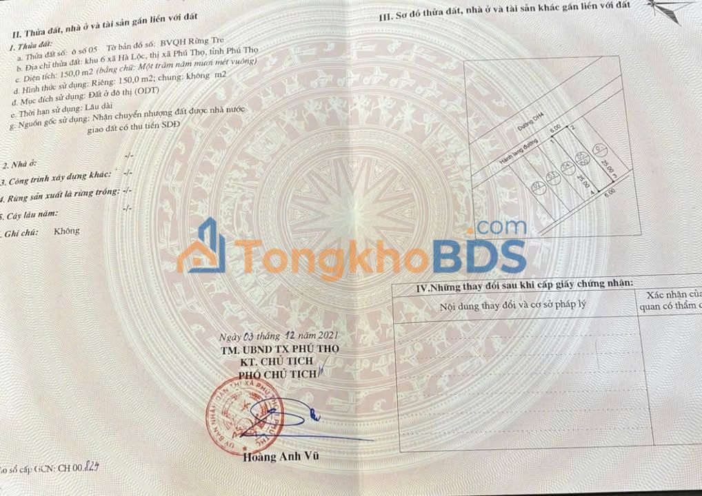 Đất Nền Phú Thọ 150m² Sổ Hồng Chính Chủ - Vị Trí Vàng