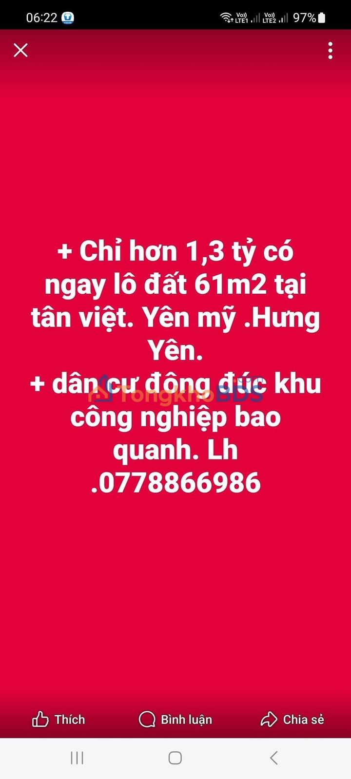 Đất nền Yên Mỹ, Hưng Yên 61m² - Sổ đỏ sẵn, đầu tư sinh lời