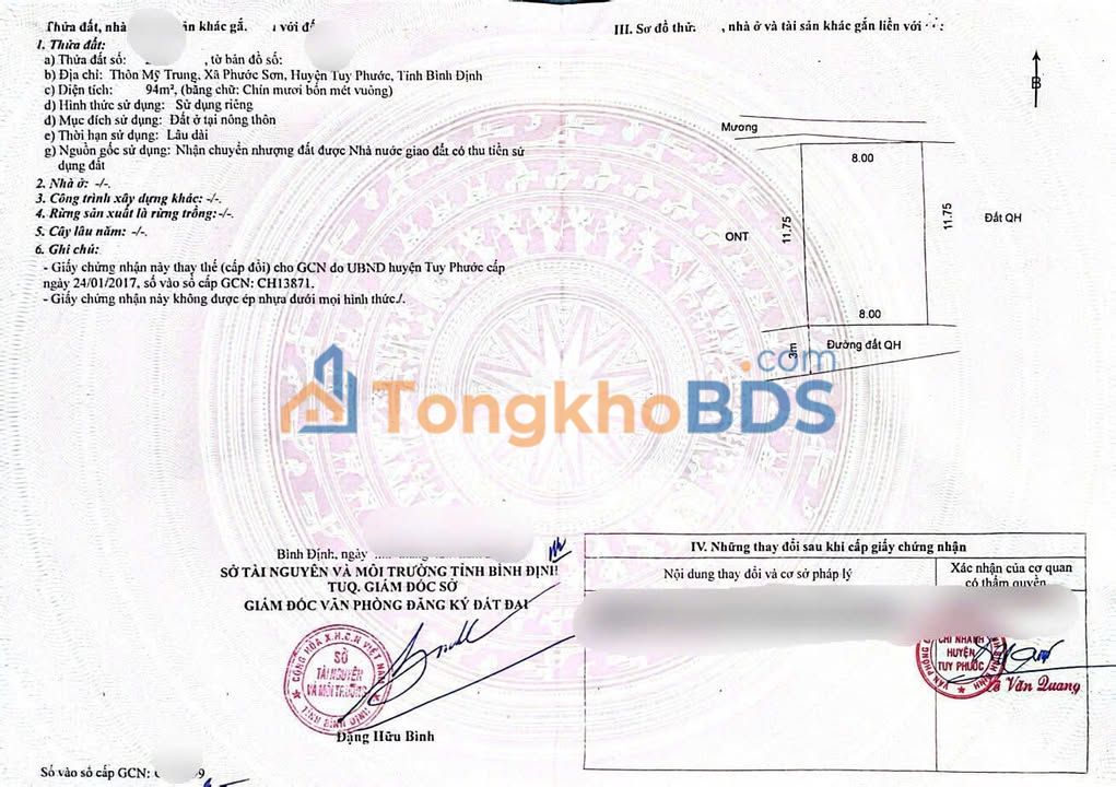 Bán Đất Mỹ Trinh Phù Mỹ 94m² - Sổ Đỏ Thổ Cư, Gần DT640