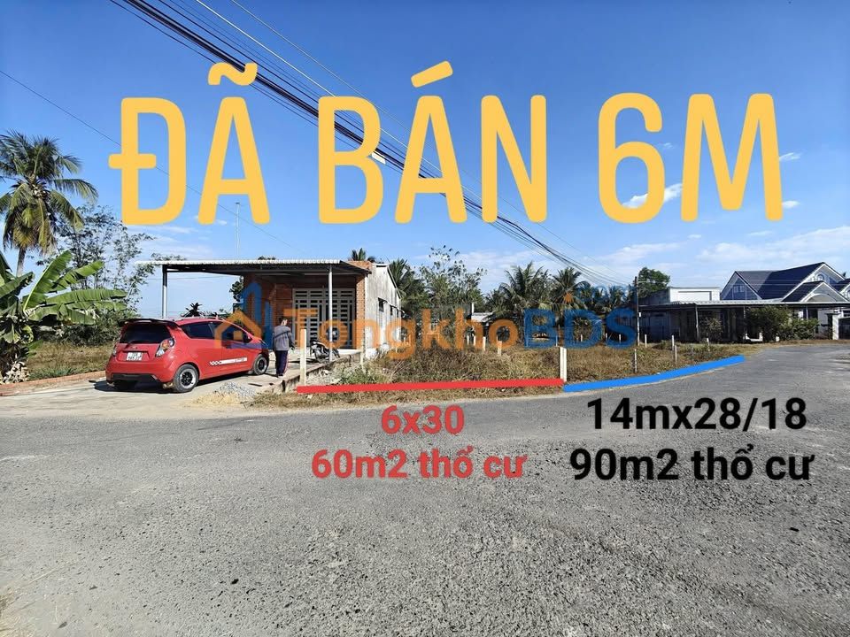 Đất thổ cư 90m² mặt tiền đường nhựa Phước Đông, Gò Dầu - Giá tốt