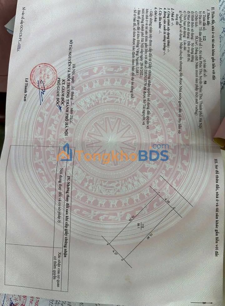 Bán Đất Đấu Giá 58m² Sổ Hồng Sẵn Sàng Tại Phúc Thọ - Cơ Hội Đầu Tư Vàng