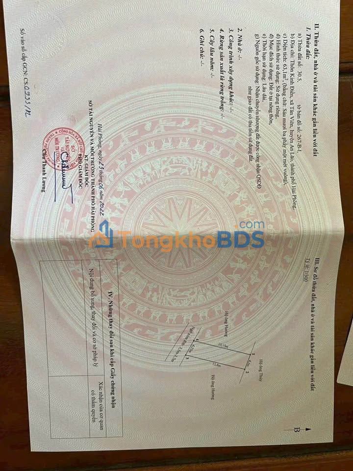 Bán Đất An Phú Mỹ Đức 63.1m² Hướng Nam Giá Đầu Tư 6xx Triệu