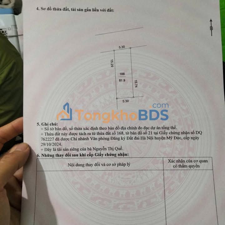 Đất nền Mỹ Đức 81.9m² - Sổ hồng sẵn, kinh doanh nhỏ