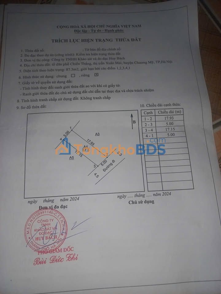 Đất nền Chương Mỹ 88m² - Hai mặt đường thoáng, giá nhỉnh 1 tỷ