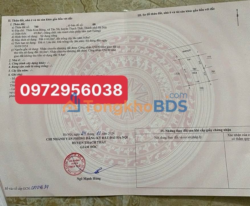 Nhà Mặt Tiền 70m² Tân Xã, Thanh Oai - Sổ Hồng Sẵn Sàng, Giá 3 Tỷ