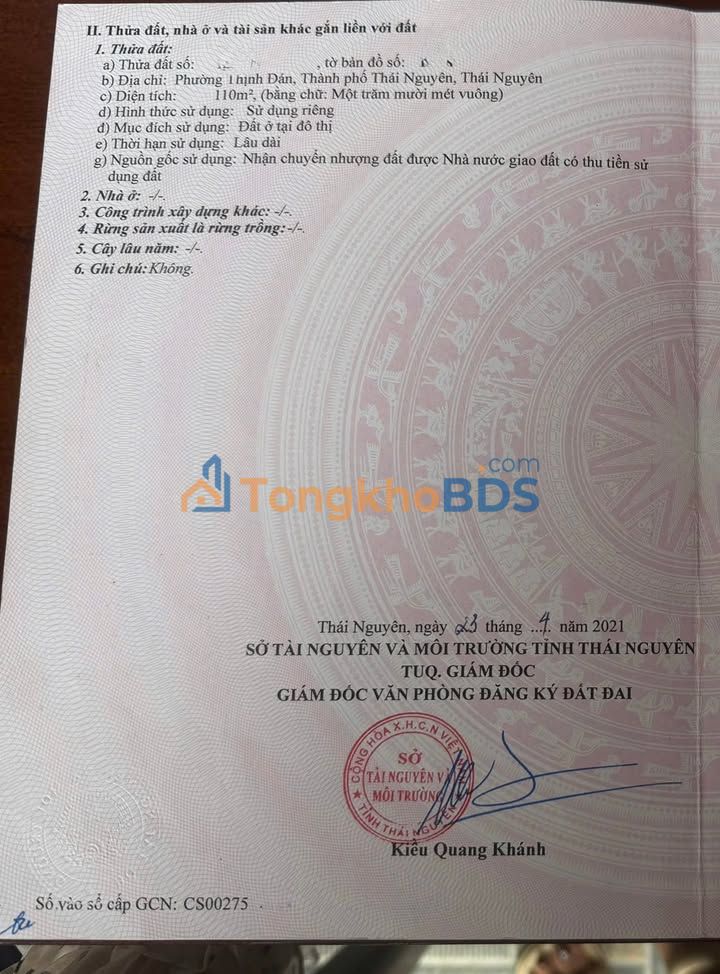 Bán đất nền 110m² Phường Thịnh Đán, TP. Thái Nguyên - Vị trí đắc địa, sổ đỏ sẵn sàng