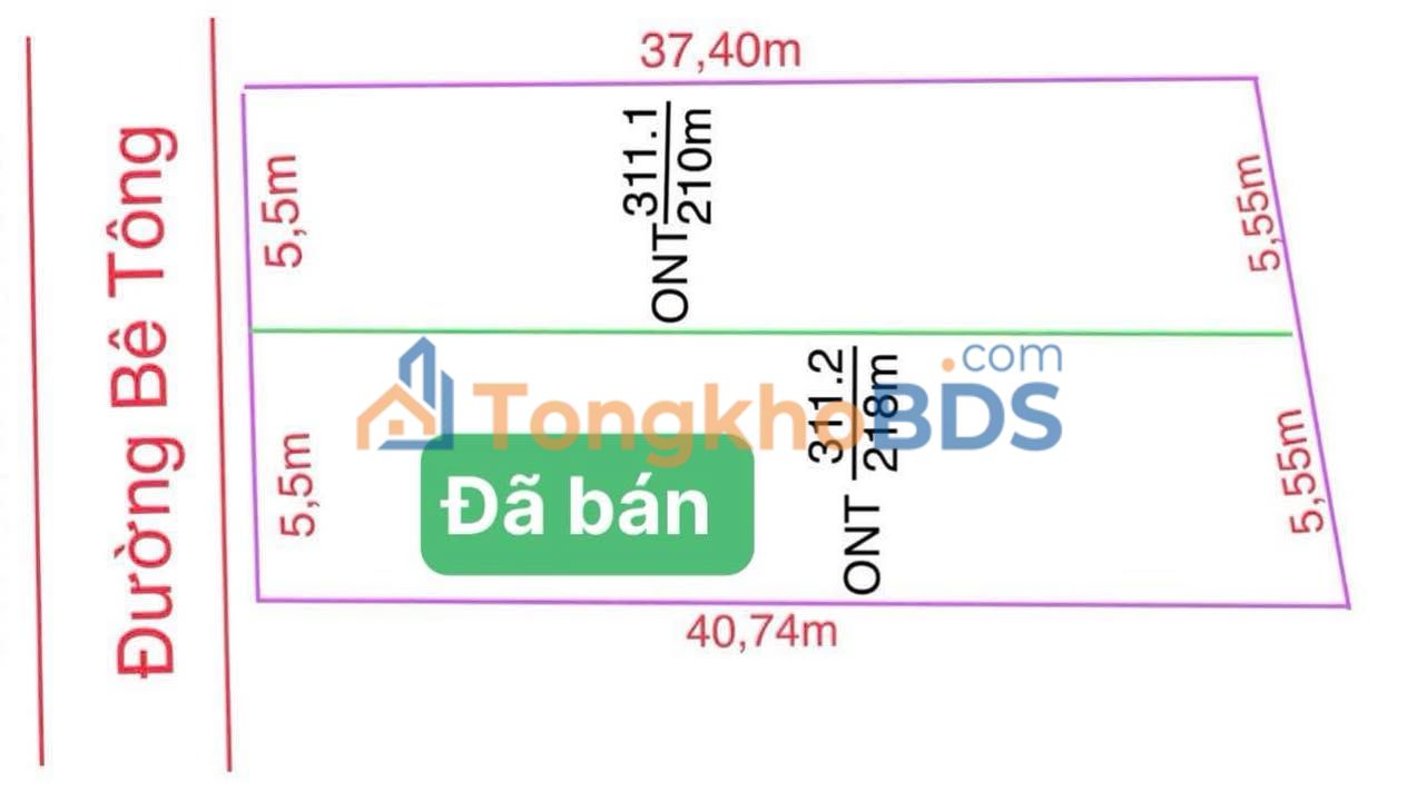 Bán Đất Nền Tân Lạc 310m² - Mặt Tiền 5.5m - Giá Chỉ 3xx Triệu