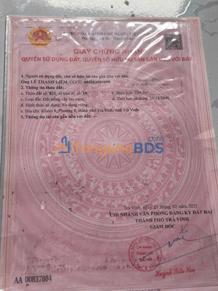 Bán Nhanh Đất Trà Vinh 249.3m² Mặt Tiền 10m - Sổ Hồng Sẵn Sàng