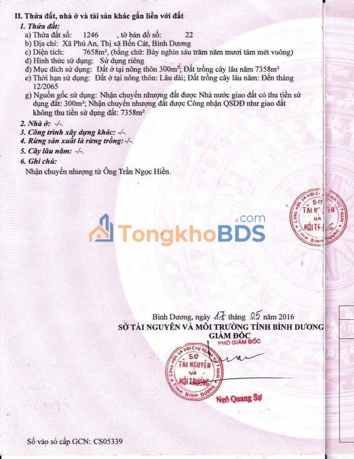 Bán Gấp Đất Vàng Phú An, Bến Cát (Cũ) - 7.658m² Thổ Cư - Bình Dương