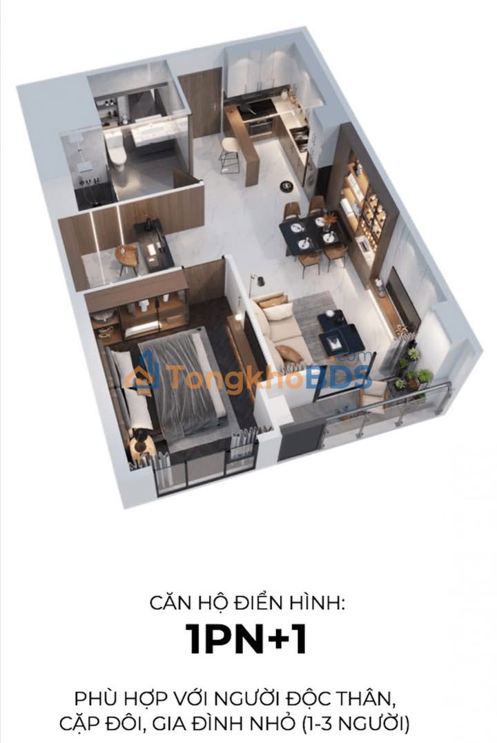 Căn hộ 1PN+ Vinhomes Ocean Park 47m² - View 2 hồ cực đỉnh, giá 3.4 tỷ
