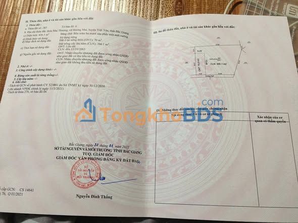 Bán đất Việt Yên 436m² - Mặt tiền 21m, nở hậu, giá tốt