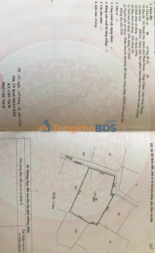 Bán Gấp 3000m² Đất Lúa Mặt Bê Tông Phường Bảo An, Phan Rang - Giá 700 Triệu