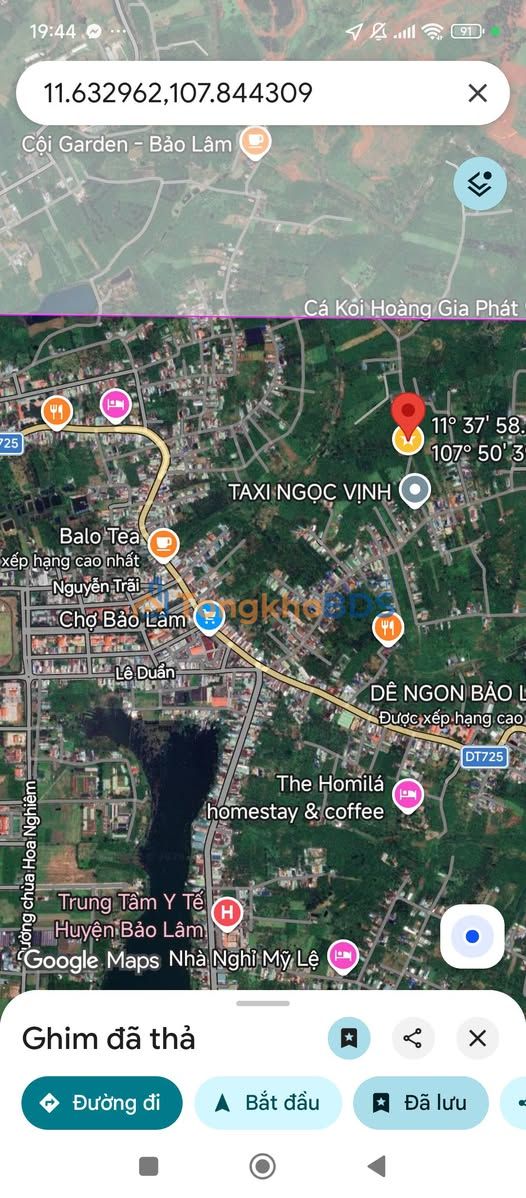 Bán gấp đất 544m² Hẻm 85 Trương Định, Lộc Thắng, Bảo Lâm - Giá 1.35 tỷ