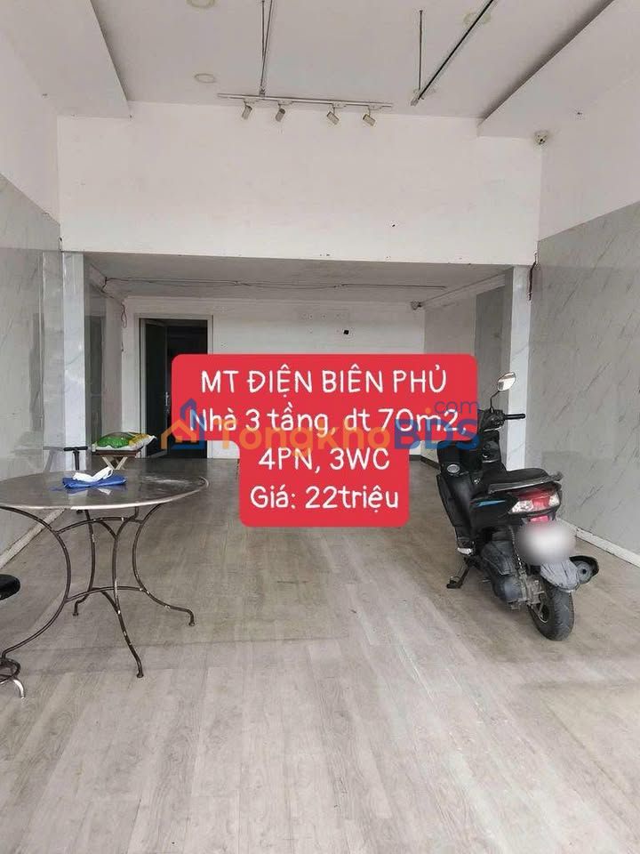 Nhà Mặt Tiền Kinh Doanh Điện Biên Phủ, Đà Nẵng - 70m², 4PN, Giá 22 Triệu/Tháng