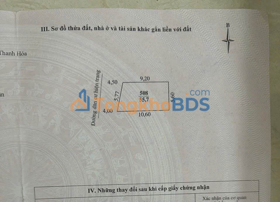 Bán Đất Vàng Trần Nguyên Hãn, TP Thanh Hóa - 319.69m² - Sổ Đỏ Sẵn Sàng