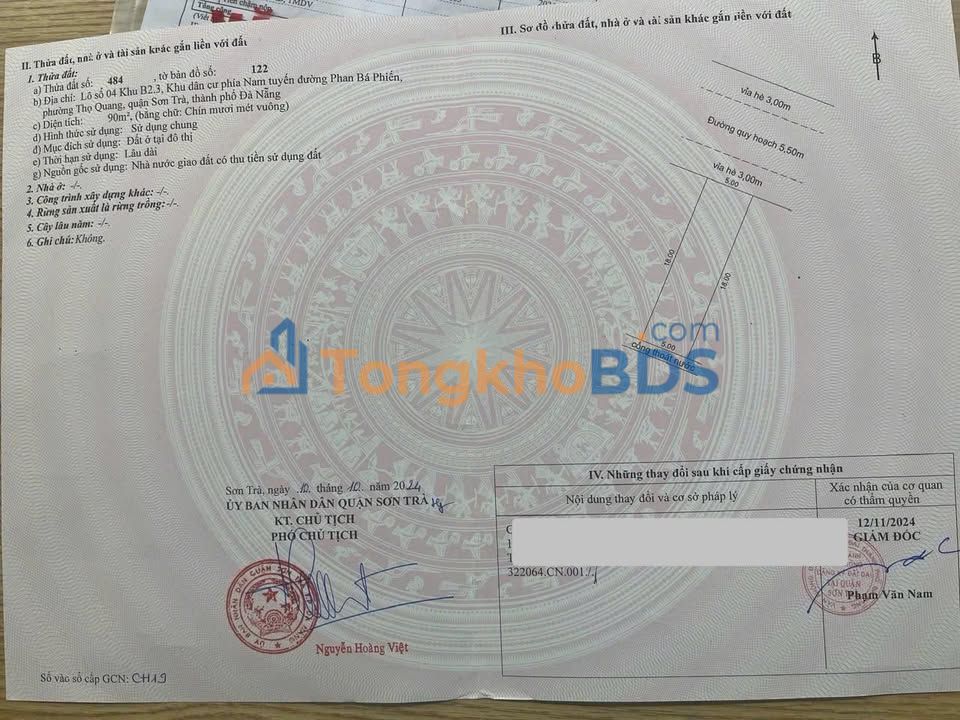 Đất nền Nam An 2 - Sơn Trà 90m² - Sổ đỏ sẵn, 120m ra biển