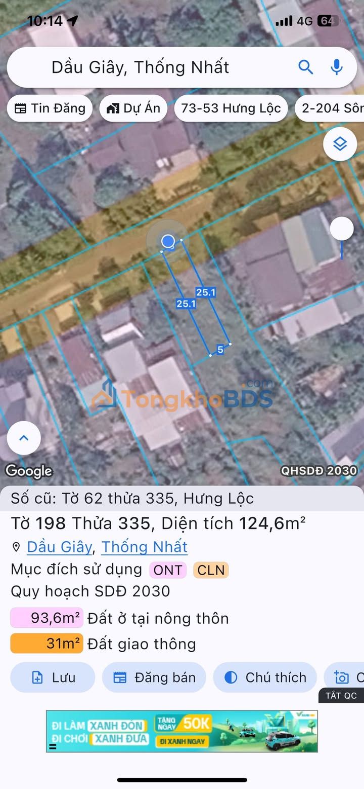 Đất nền Ấp 9 Lộ 25 125m² 9xx triệu - Sổ đỏ chính chủ