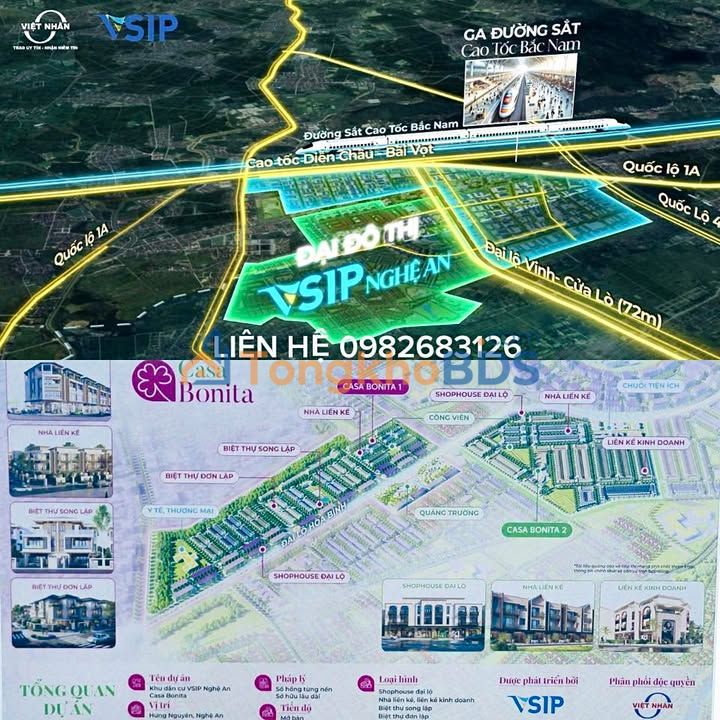 Biệt thự đơn lập Casa Bonita 240m² - Sống đẳng cấp tại VSIP Nghệ An
