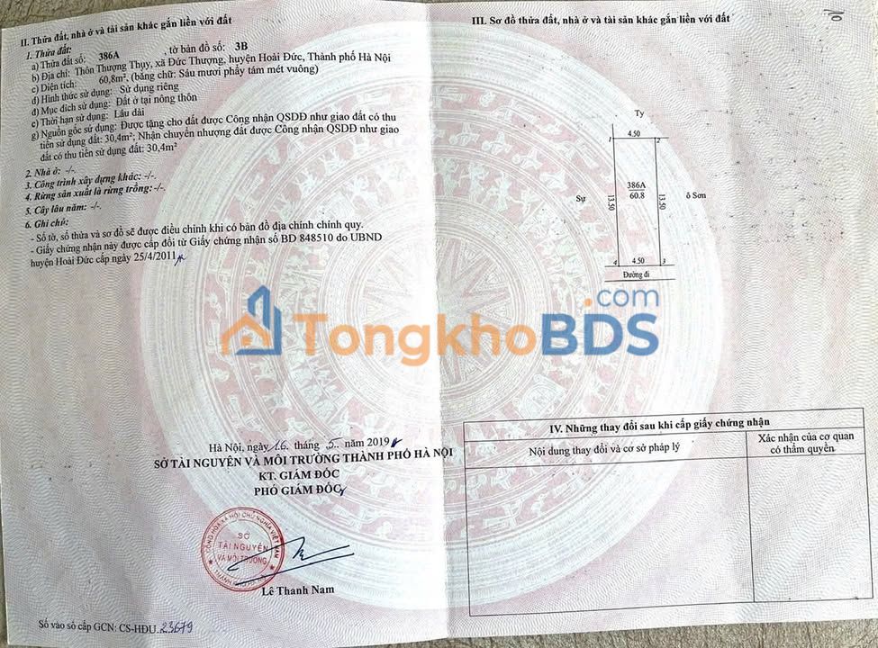 Đất Lô Góc 60.8m² Thượng Thụy, Hoài Đức - Ô tô tránh, Kinh doanh tốt