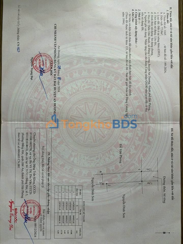 Bán Đất 77m² An Dương, Hải Phòng - Giá 2.4 Tỷ, Đường Thông Gần Chợ