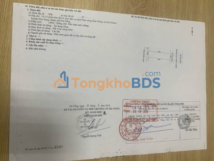 Đất Nền Hòa Xuân 100m² - Mặt Tiền Đường 5.5m Bờ Đằm 6 - 3.6 Tỷ