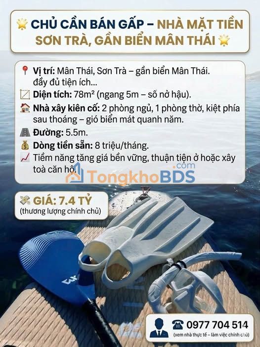 Nhà Mặt Tiền Mân Thái 78m² - Nở Hậu, Sổ Hồng - Giá 7.4 Tỷ