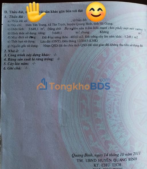 Bán Gấp Trang Trại 3649m² Tỉnh Hà Giang - Sẵn Vườn Chè Xoan