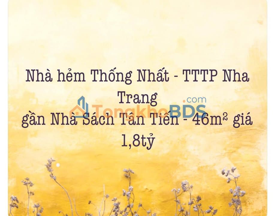 Đất tặng nhà hẻm Thống Nhất, Nha Trang - 46m² giá 1.8 tỷ