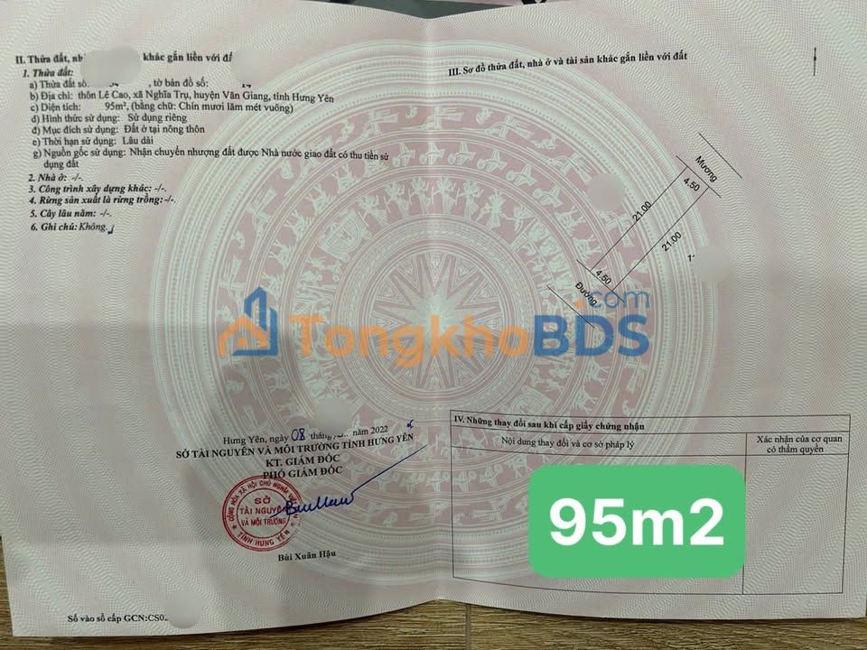 Đất nền Nghĩa Trụ, Văn Giang 95m² - View Vinhomes Ocean Park 3