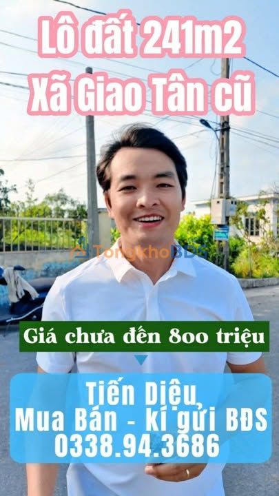 Đất nền Giao Thủy Nam Định 241m² - Sổ đỏ thổ cư, giá dưới 800 triệu