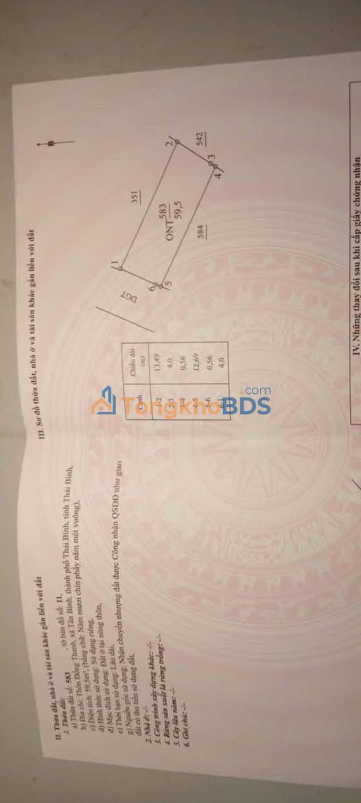 Đất nền 60m² sổ đỏ tại Vũ Thư, Thái Bình - Giá nhỉnh 1 tỷ, ô tô đỗ cửa