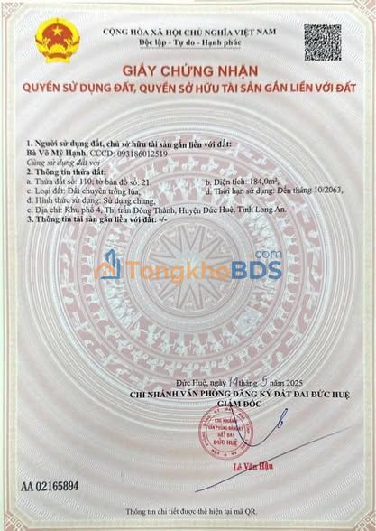 Đất Mặt Tiền Châu Văn Liêm, Đức Huệ, Long An - 500m² Sổ Hồng, Giá 6.1 Tỷ