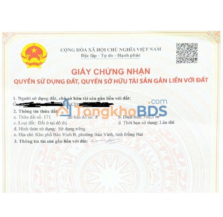 Đất thổ cư 502m² Long Khánh - Sổ hồng sẵn, giá tốt đầu tư