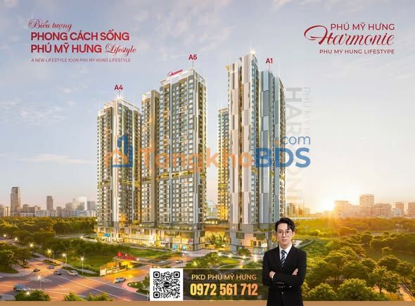 Chung cư Phú Mỹ Hưng Harmonie 96m² - Căn góc 3PN kèm ô tô, giá chỉ từ 4.3 tỷ