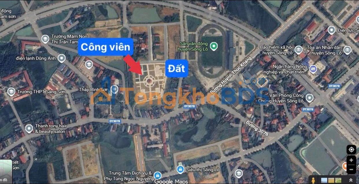 Đất đấu giá TT Tam Sơn, Sông Lô 100m² - View công viên, Sổ hồng sẵn