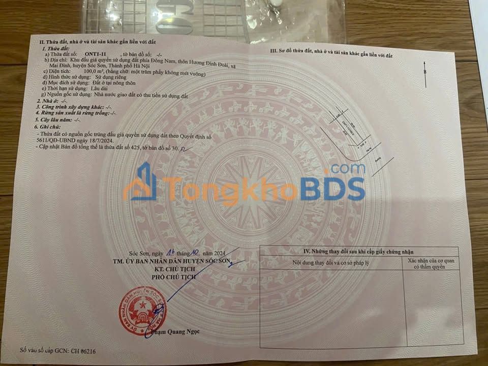 Đất Đấu Giá Mai Đình Sóc Sơn 100m² - Mặt Tiền 48m - View KCN Lớn