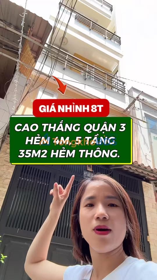 Nhà Phố 5 Tầng Hẻm 4m Cao Thắng, Quận 3 - 35m² - Giá 8 Tỷ