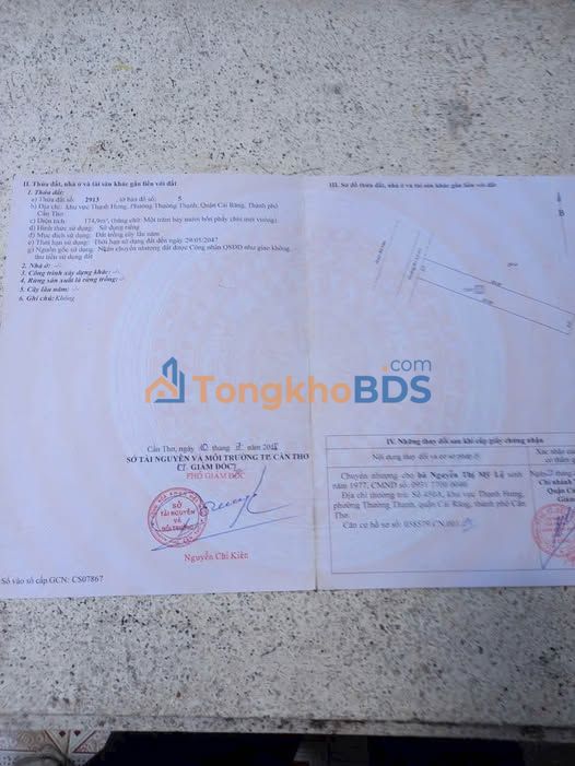 Đất nền Cần Thơ 175m² - Sổ hồng thổ cư, giá 860 triệu - Đầu tư sinh lời