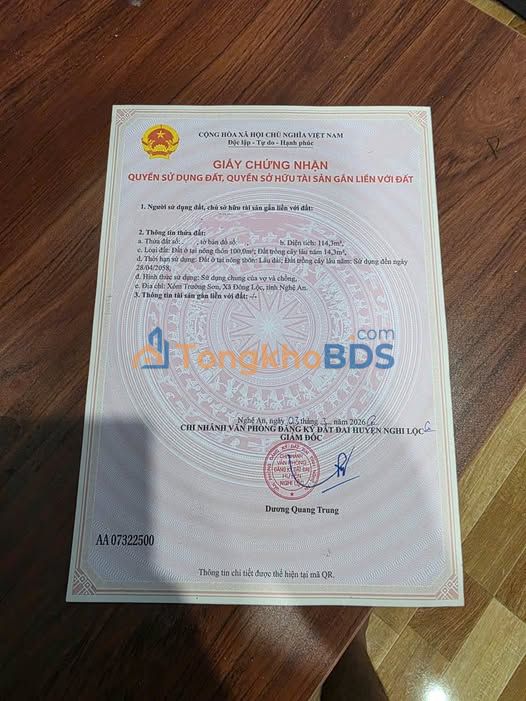 Đất Nền Xóm Trường Sơn, Nghi Lộc - 114m² Sổ Đỏ Sẵn Sàng - Giá 1.9 Tỷ