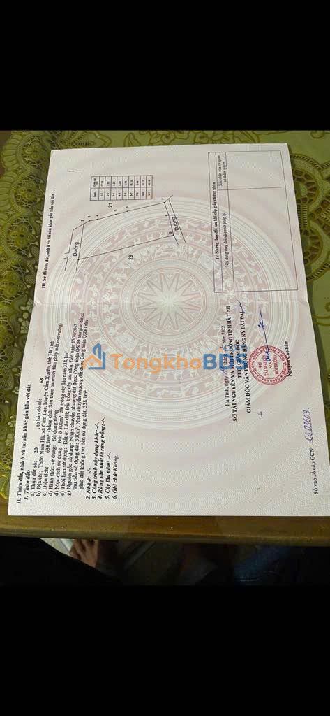 Bán đất Cẩm Lạc, Hà Tĩnh 300m² - Sổ đỏ thổ cư, giá 5.2 tỷ