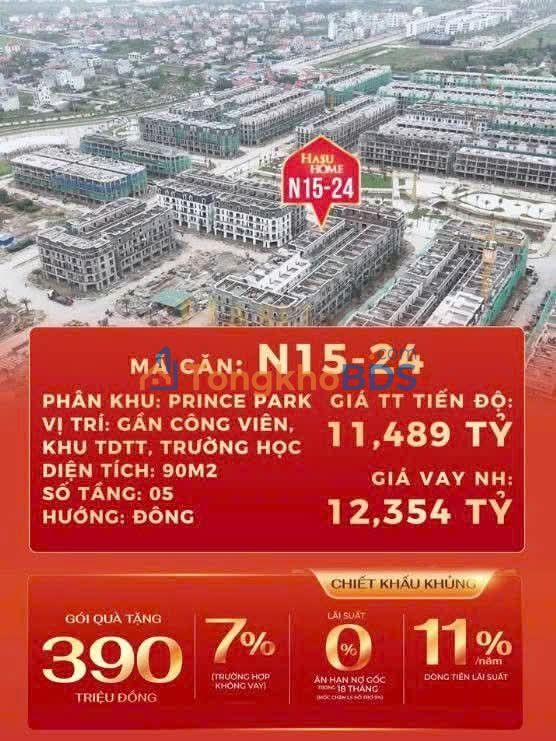 Nhà Xẻ Khe Prince Park 90m², 5 Tầng Hướng Đông - Giá Hời