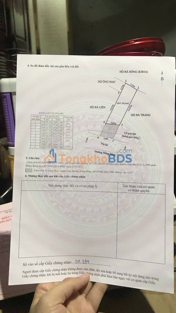 Mặt Tiền Kinh Doanh 95m² Đối Diện Mega Market Hồng Bàng, Hải Phòng - Giá Tốt
