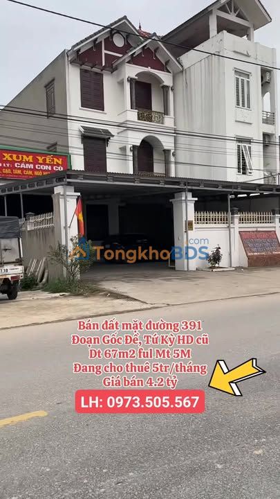Nhà Mặt Tiền Đường 391, Trung Tâm Tứ Kỳ - Kinh Doanh Đỉnh Cao 67m²